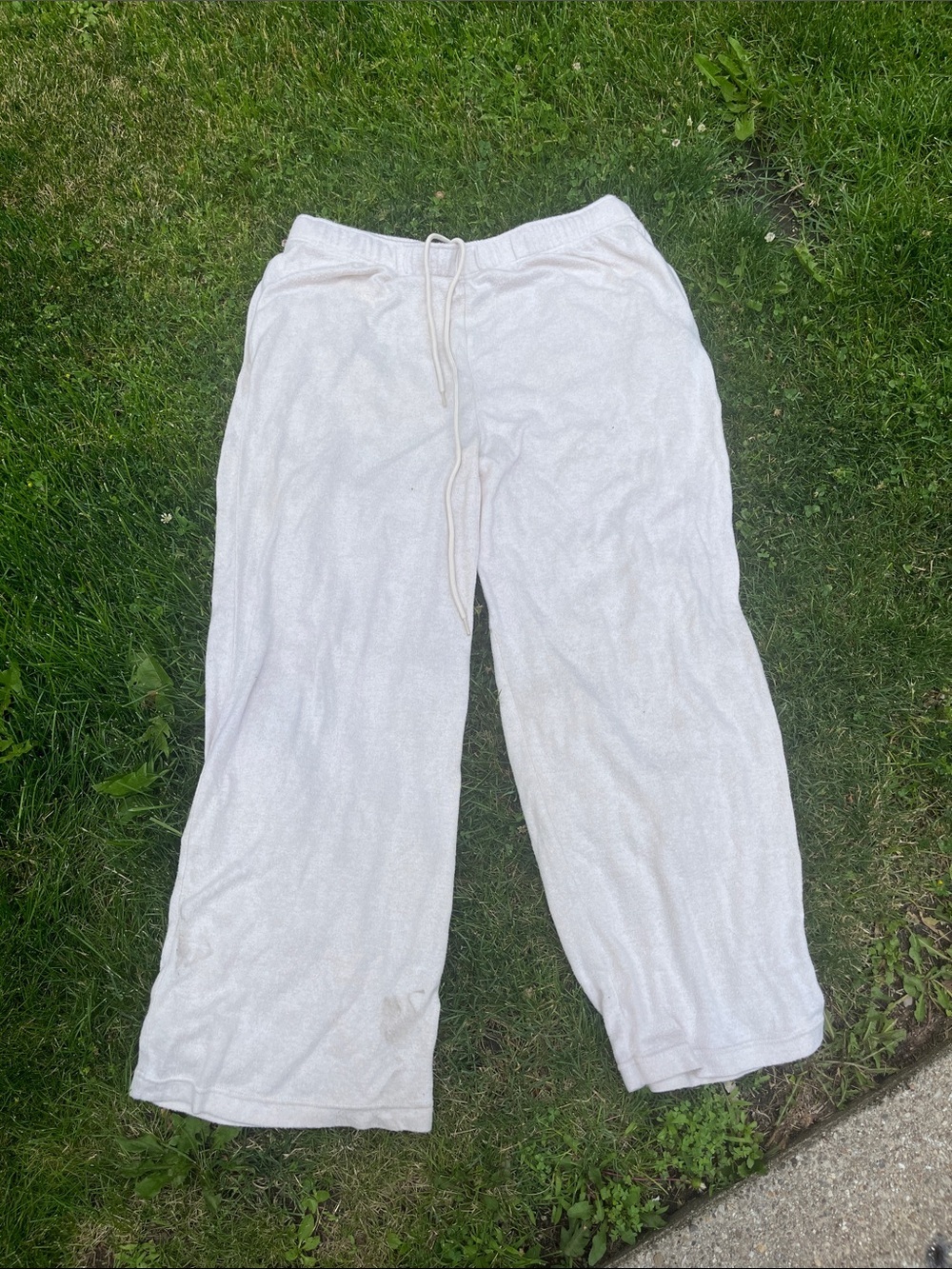 Quince XL  White Drawstring Lounge Pants